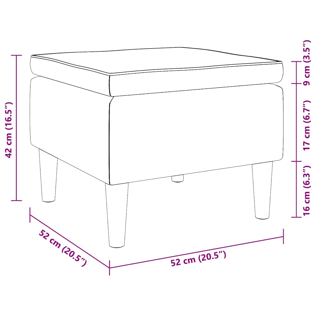 Stool with Wooden Legs Black Velvet