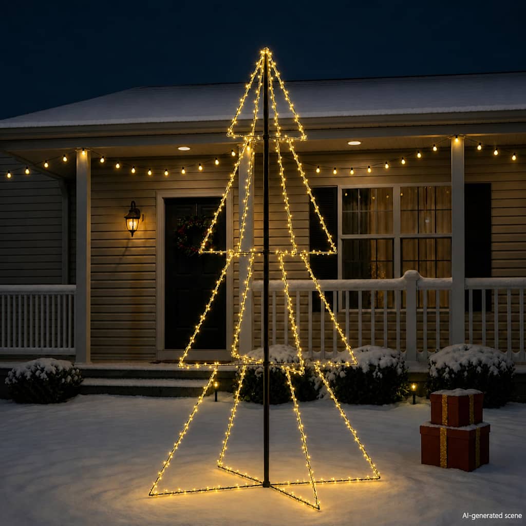 Christmas Cone Tree 360 LEDs Indoor and Outdoor 143x250 cm