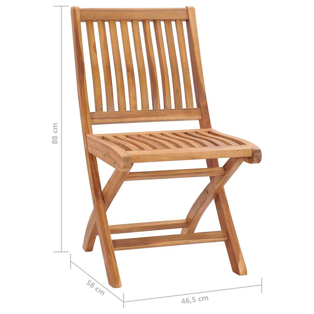 Folding Chairs 4 pcs Solid Teak Wood