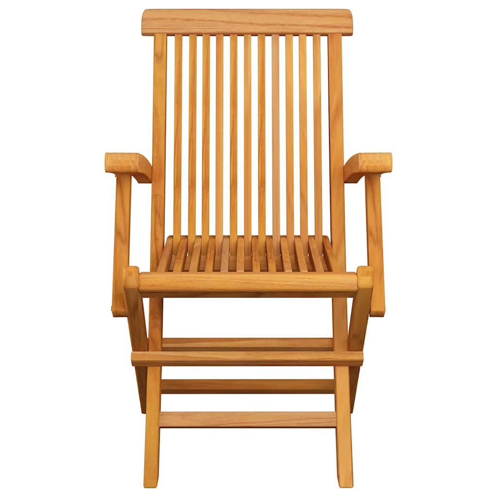 Garden Chairs with Beige Cushions 8 pcs Solid Teak Wood