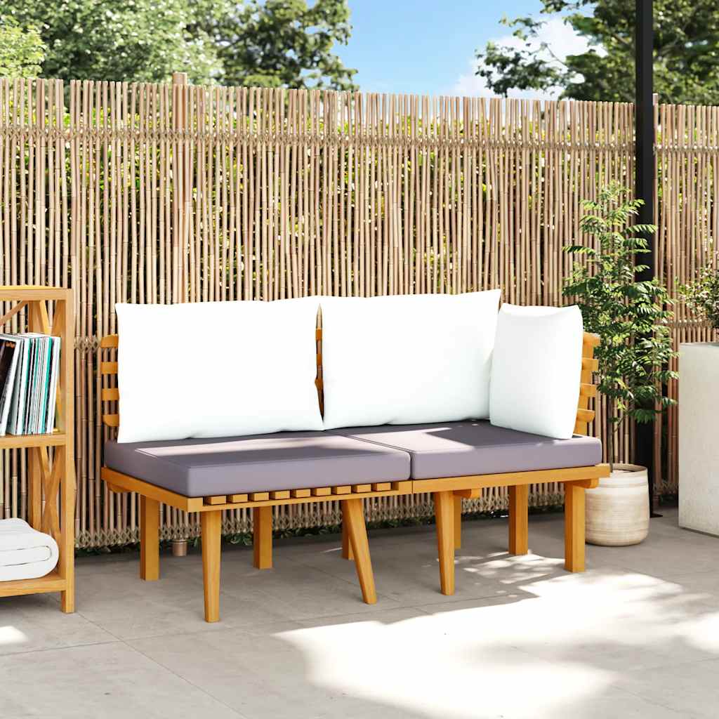 2 Piece Garden Lounge Set with Cushions Solid Acacia Wood