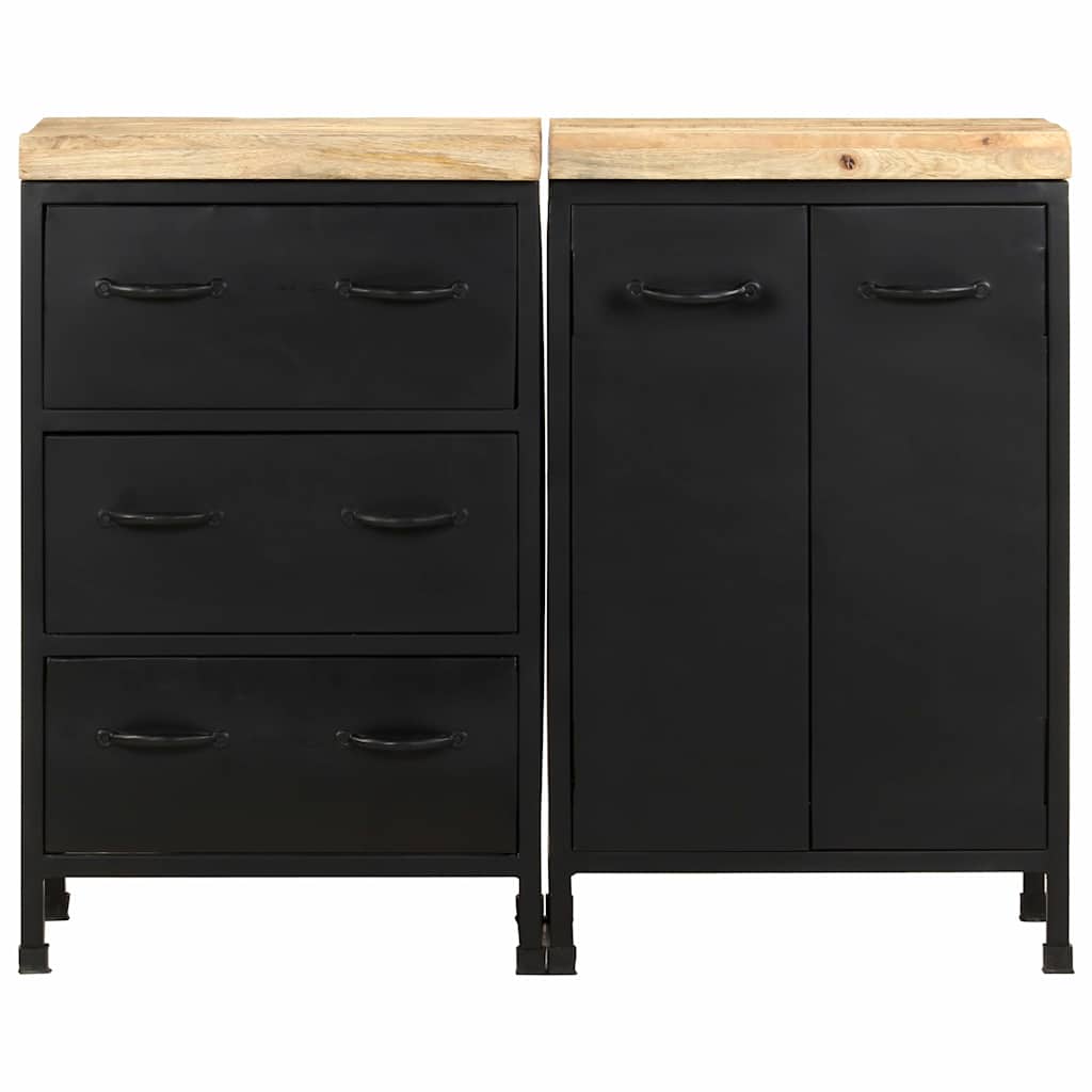 Sideboard with 3 Drawers and 2 Doors Rough Mango Wood