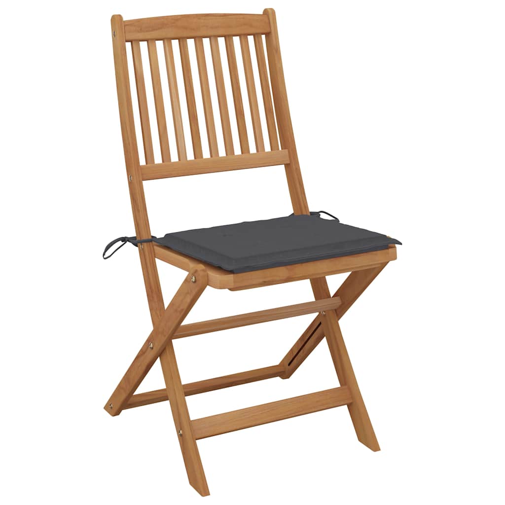 Folding Chairs 6 pcs with Cushions Solid Acacia Wood