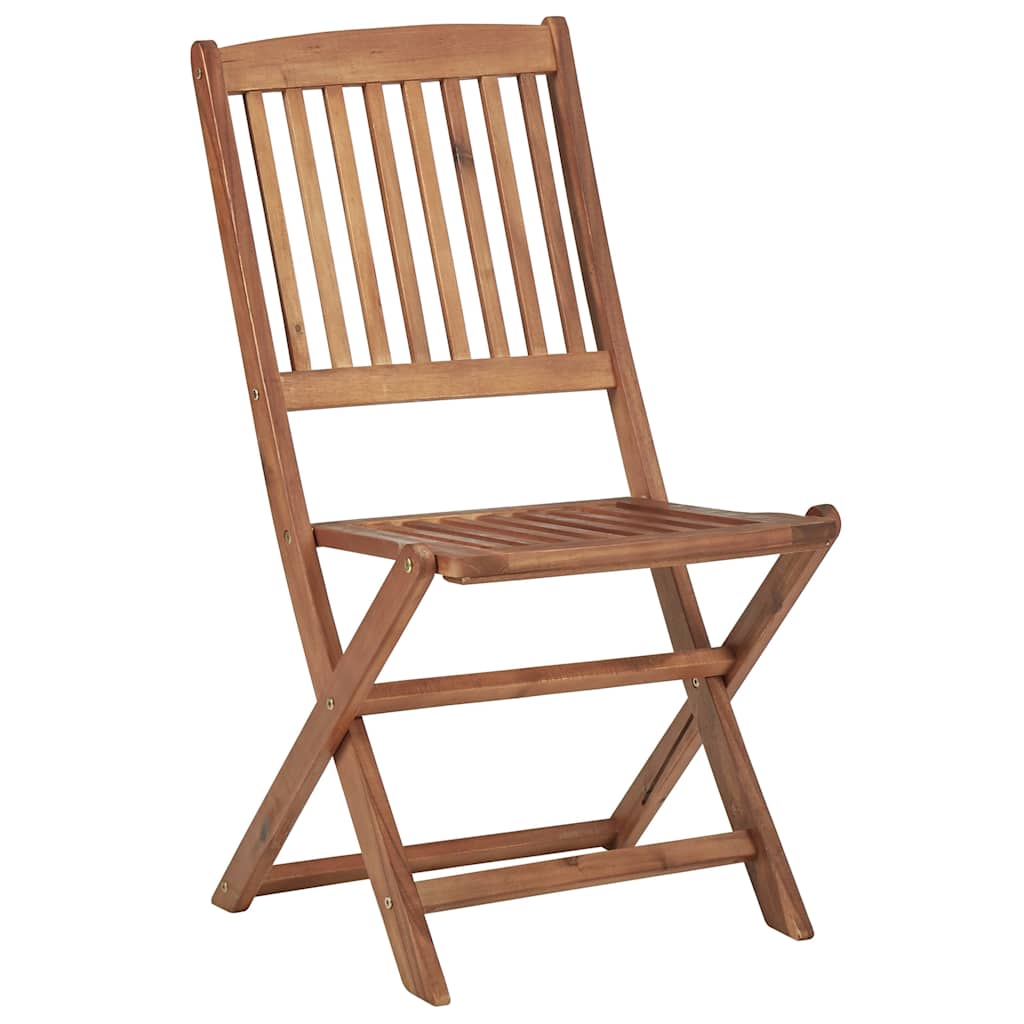 Folding Chairs 8 pcs with Cushions Solid Acacia Wood