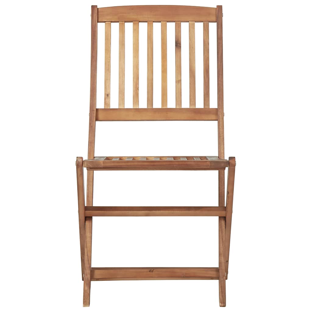 Folding Chairs 8 pcs with Cushions Solid Acacia Wood