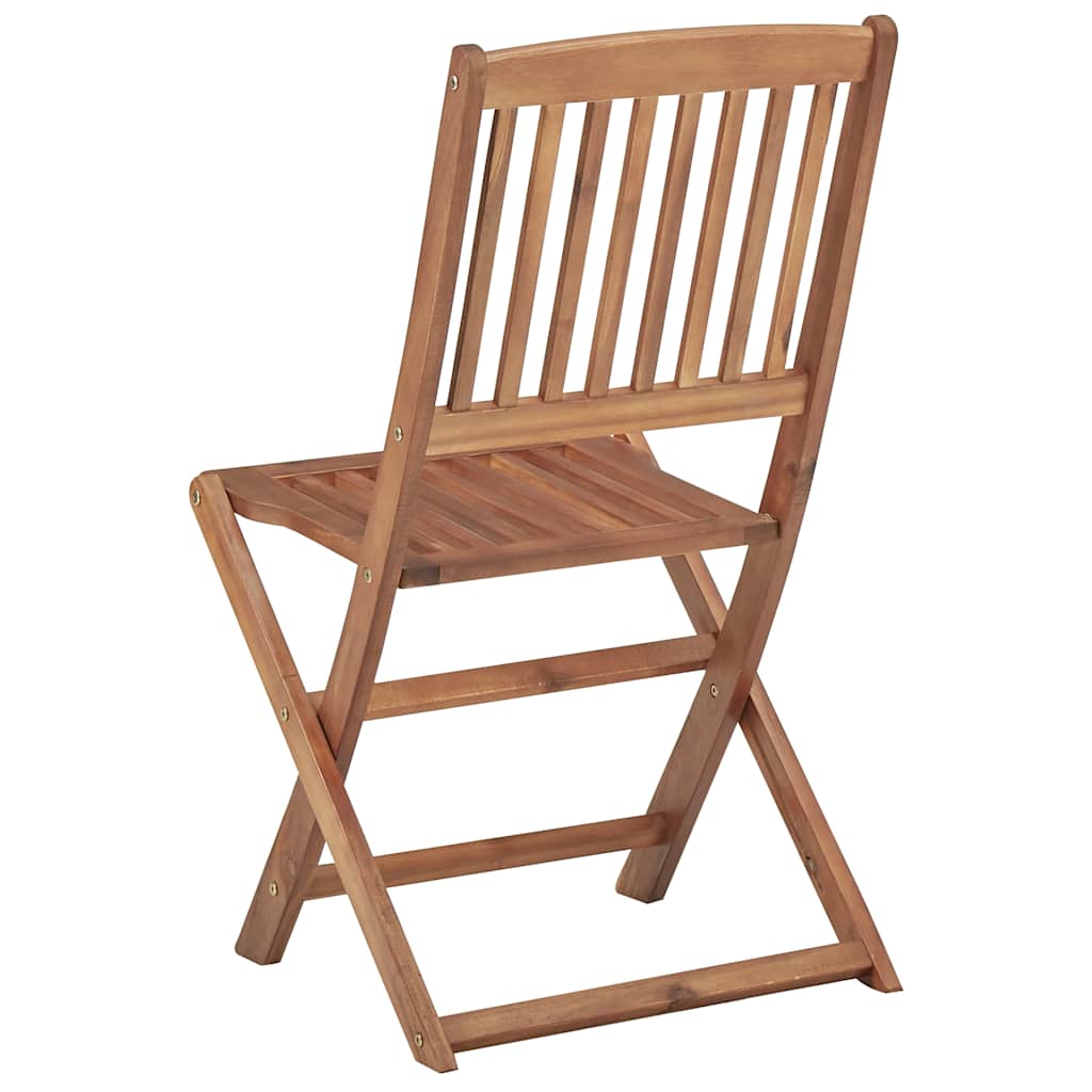 Folding Chairs 8 pcs with Cushions Solid Acacia Wood