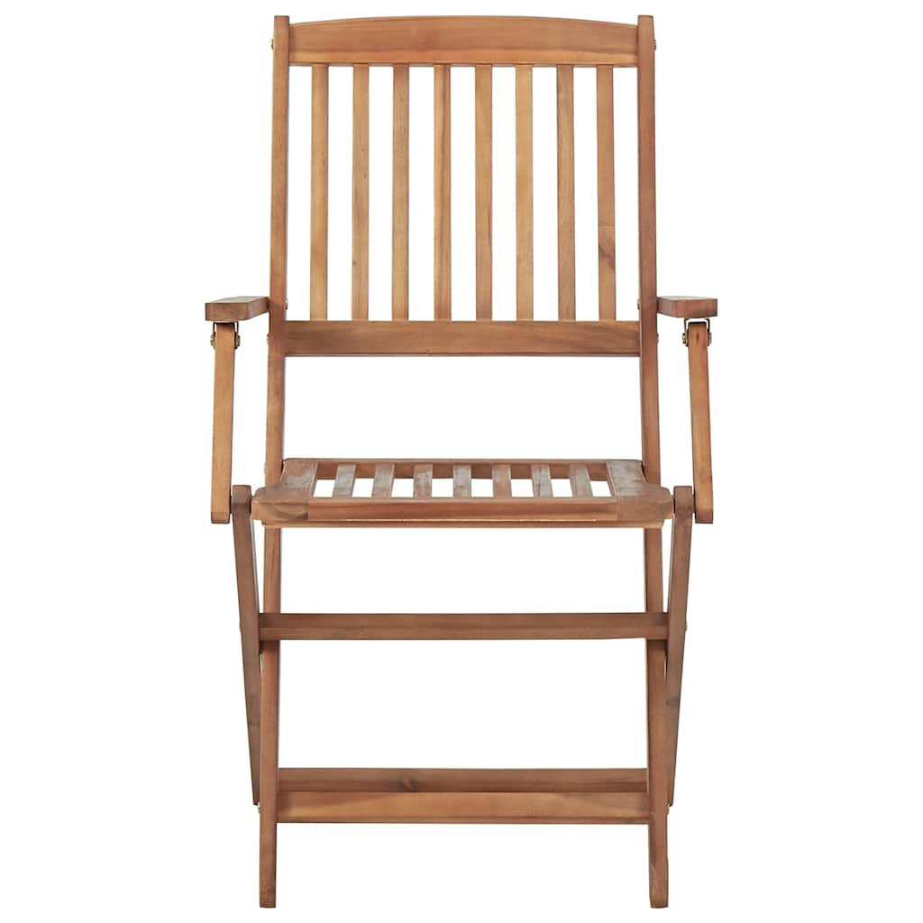 Folding Chairs with Cushions 8 pcs Solid Acacia Wood