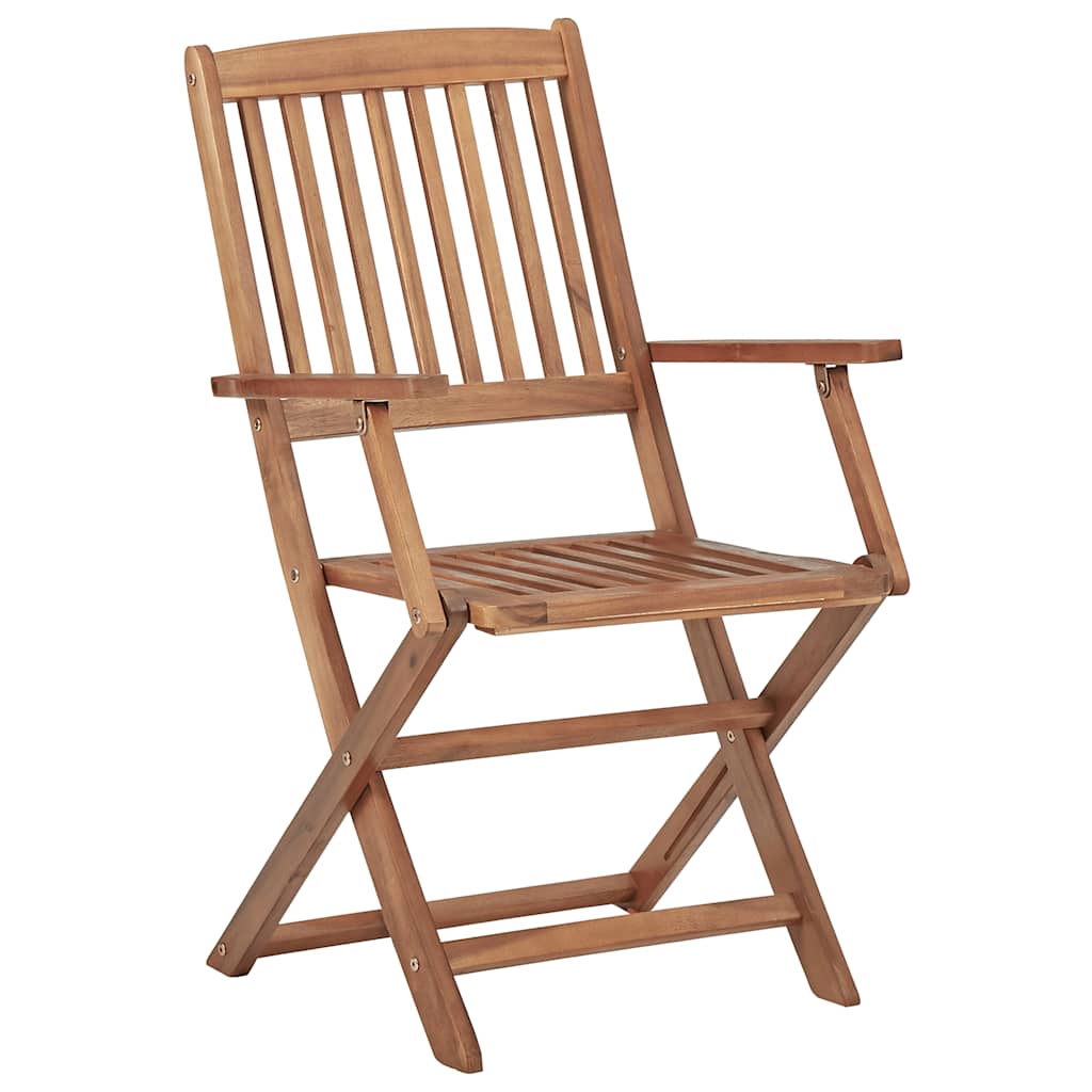 Folding Chairs with Cushions 8 pcs Solid Acacia Wood