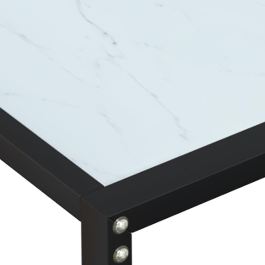 Console Table White Marble 180x35x75.5cm Tempered Glass