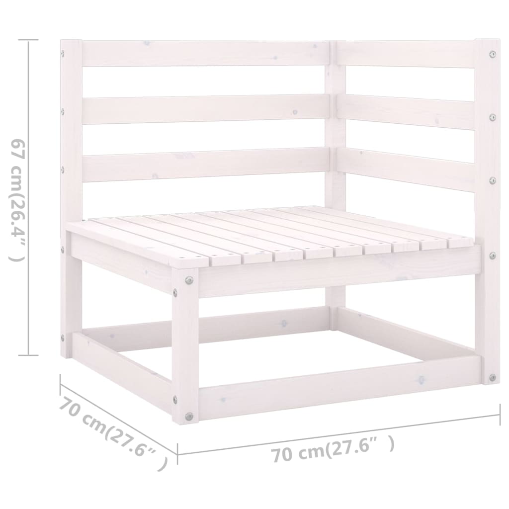 4 Piece Garden Lounge Set White Solid Pinewood
