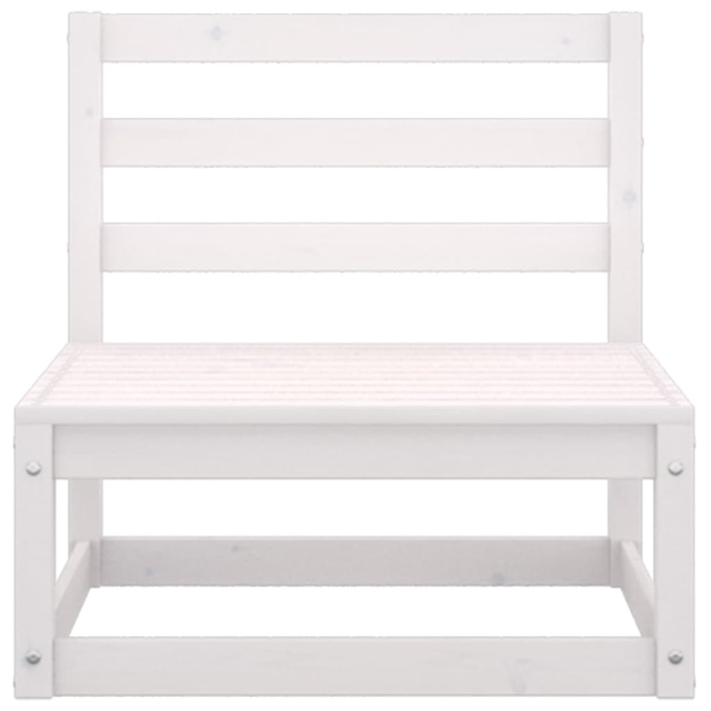 6 Piece Garden Lounge Set White Solid Pinewood