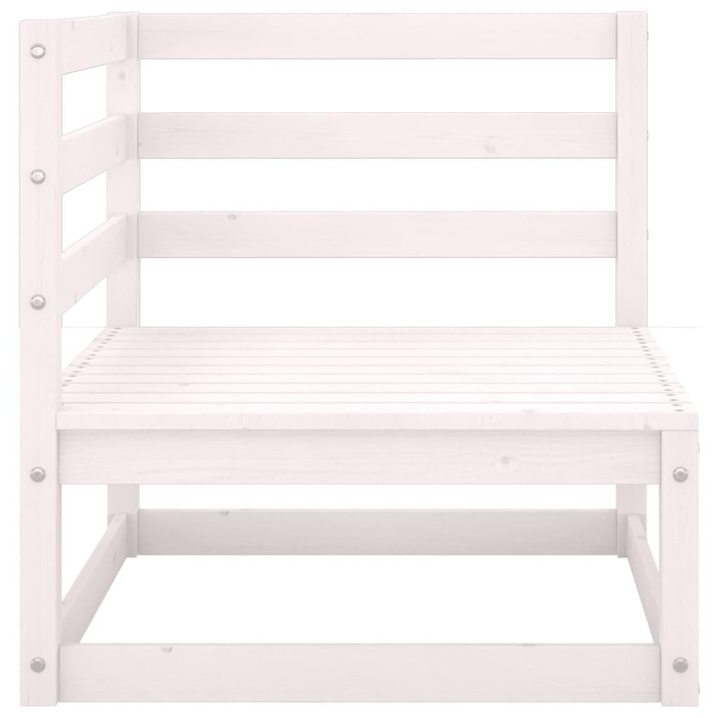 7 Piece Garden Lounge Set White Solid Pinewood