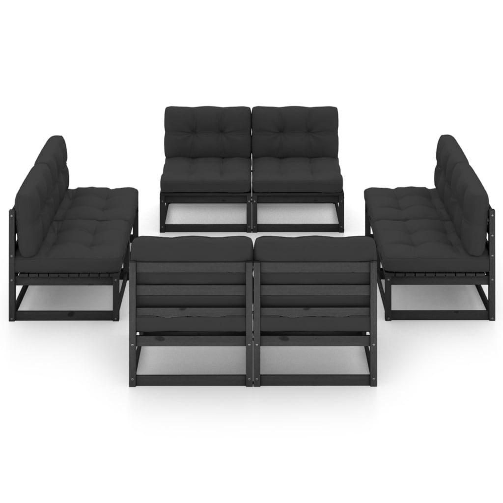 8 Piece Garden Lounge Set with Cushions Solid Pinewood