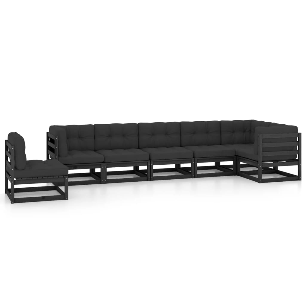 7 Piece Garden Lounge Set with Cushions Solid Pinewood