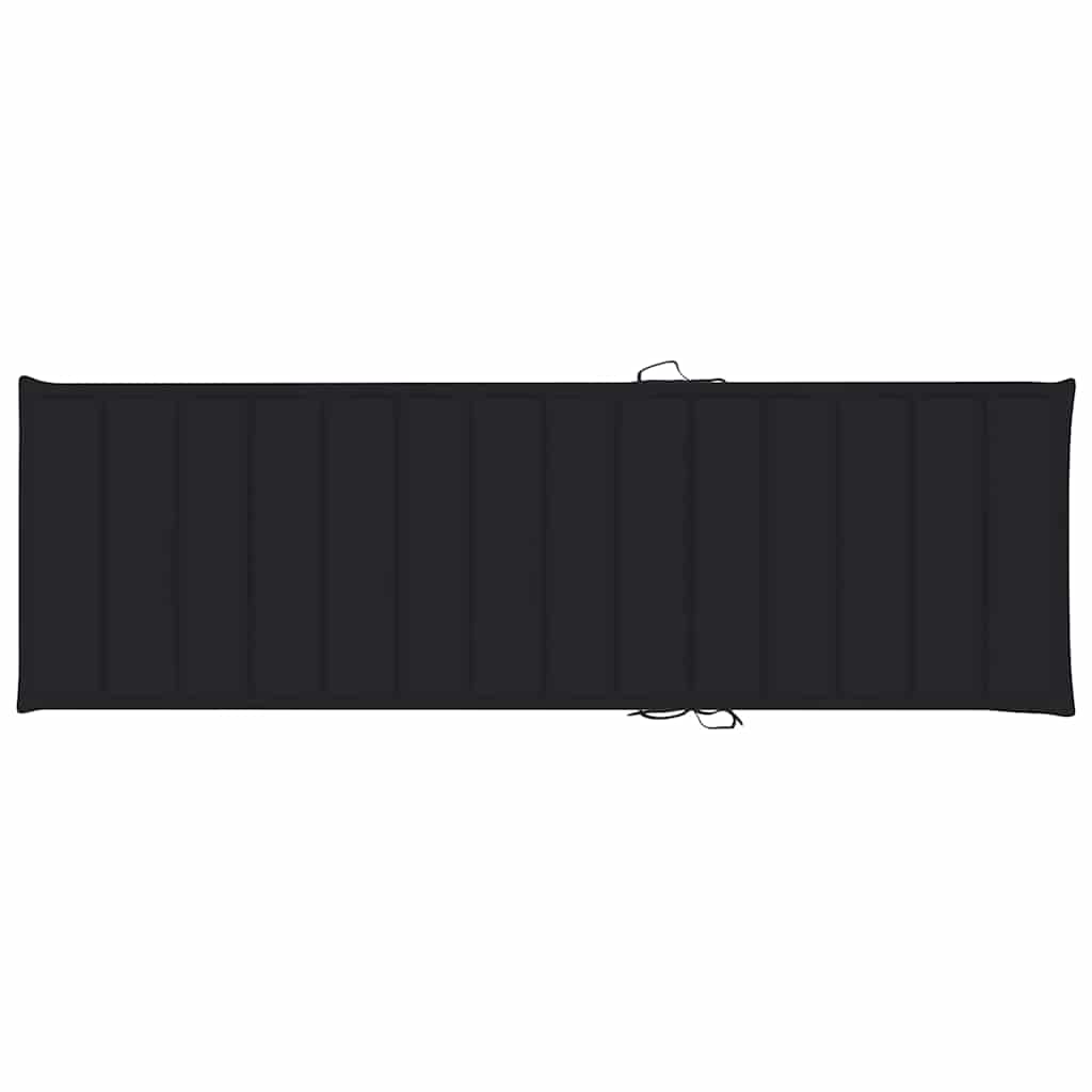 Sun Loungers 2 pcs with Table and Cushions Solid Acacia Wood