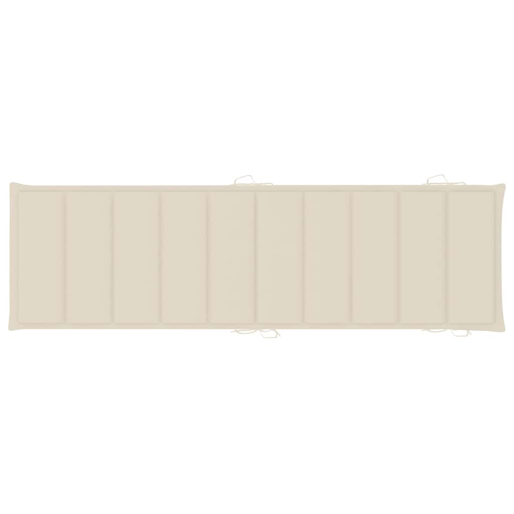 Sun Loungers 2 pcs with Table and Cushions Solid Wood Acacia