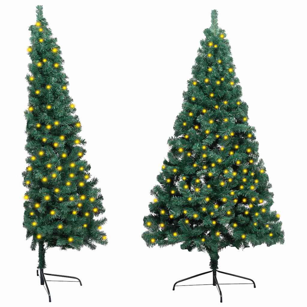 Artificial Half Pre-lit Christmas Tree with St& Green 210 cm
