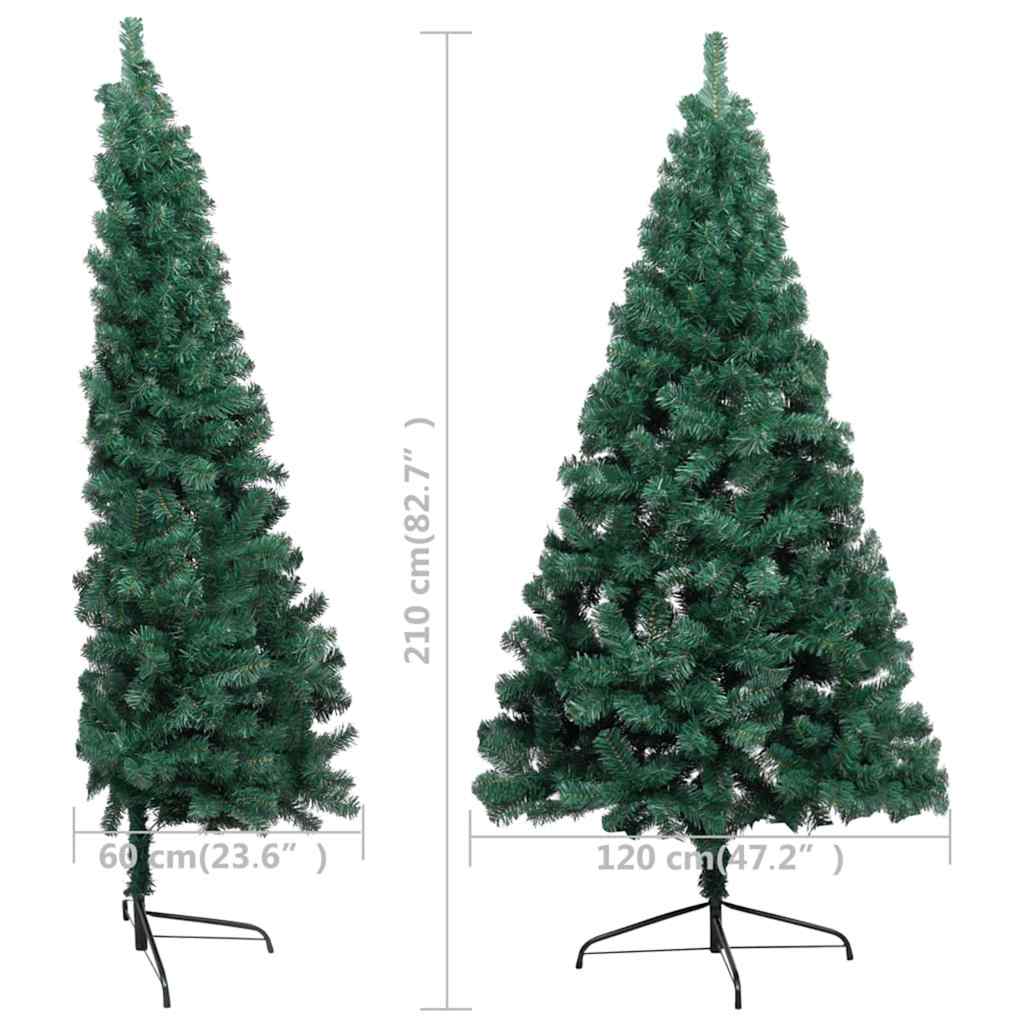 Artificial Half Pre-lit Christmas Tree with St& Green 210 cm