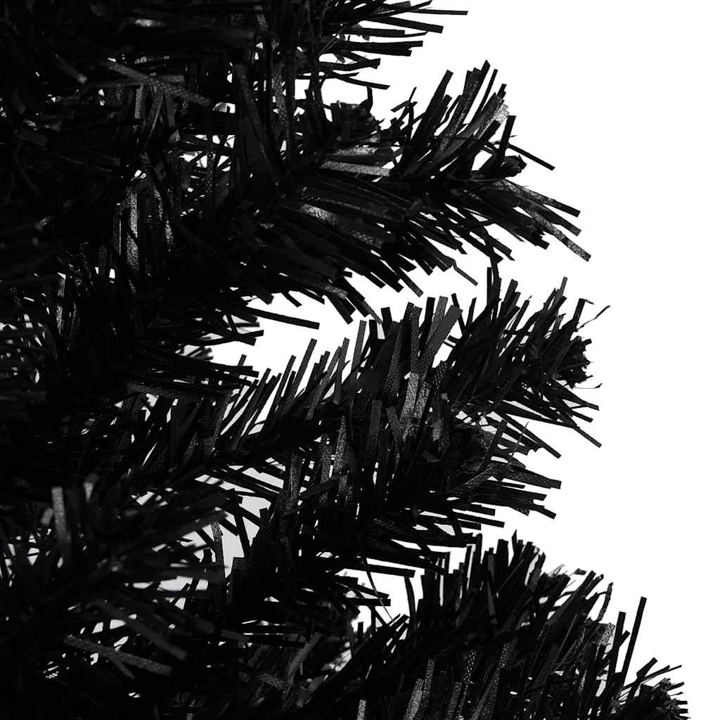 Artificial Pre-lit Christmas Tree with Stand Black 120 cm PVC