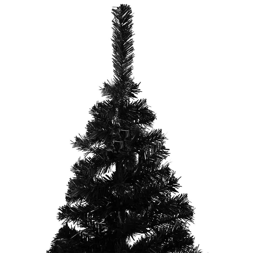 Artificial Pre-lit Christmas Tree with Stand Black 240 cm PVC