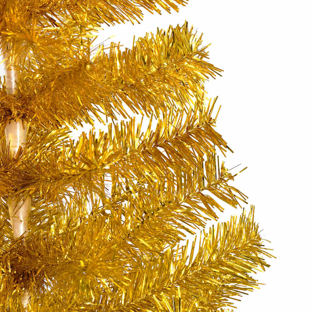 Artificial Pre-lit Christmas Tree with Stand Gold 150 cm PET