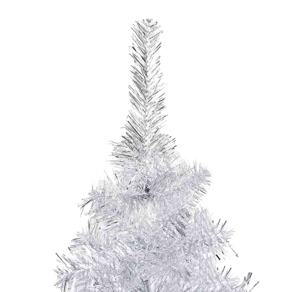 Artificial Pre-lit Christmas Tree with Stand Silver 180 cm PET