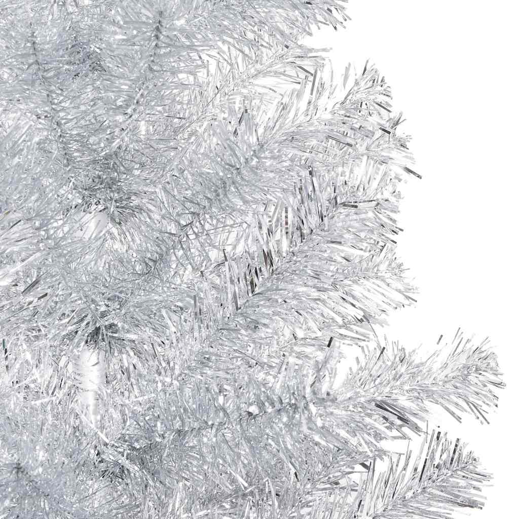 Artificial Pre-lit Christmas Tree with Stand Silver 240 cm PET