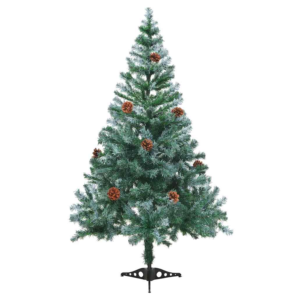 Frosted Pre-lit Christmas Tree with Pinecones 150 cm