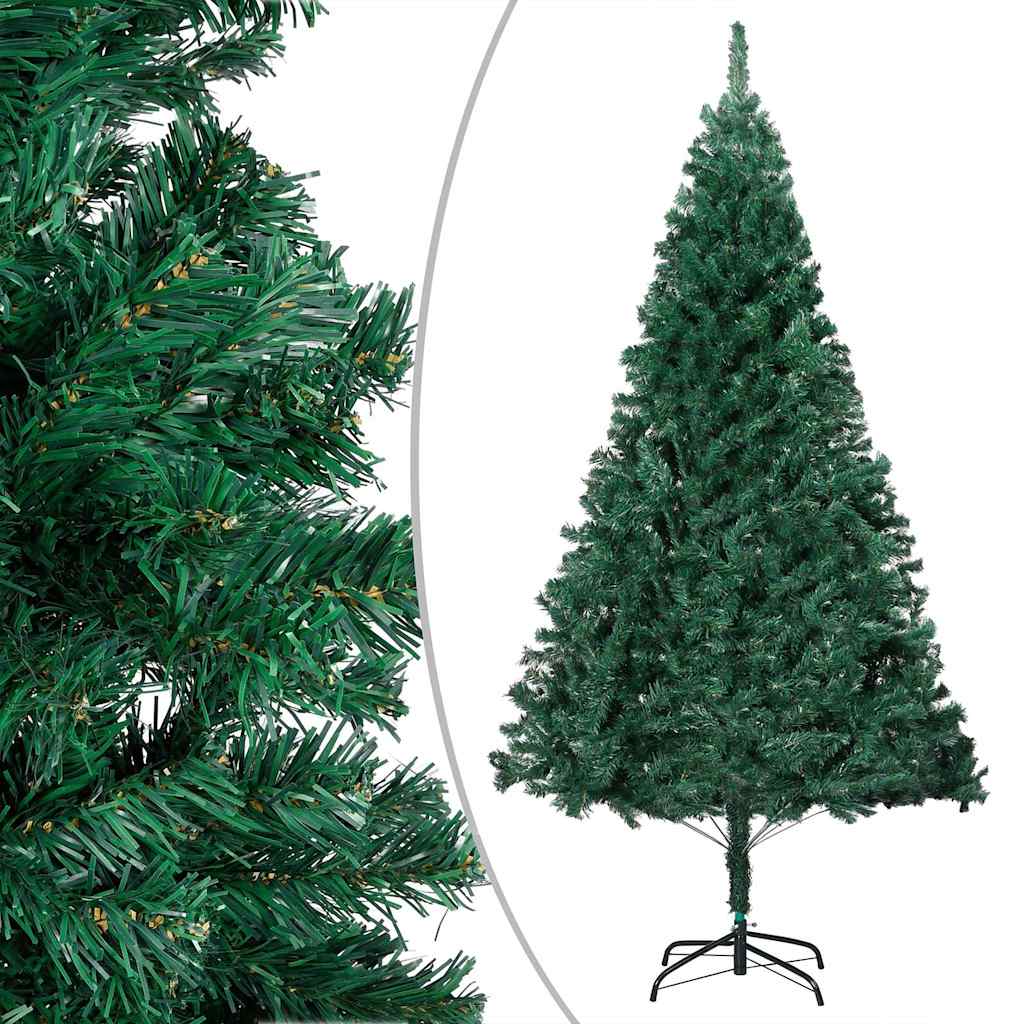 Artificial Pre-lit Christmas Tree Thick Branches Green 210 cm
