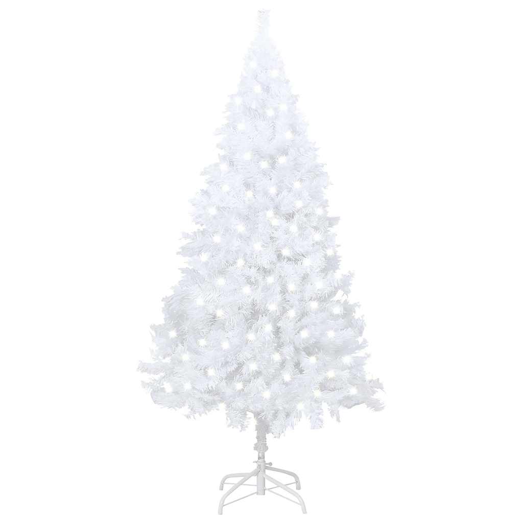 Artificial Pre-lit Christmas Tree Thick Branches White 120 cm