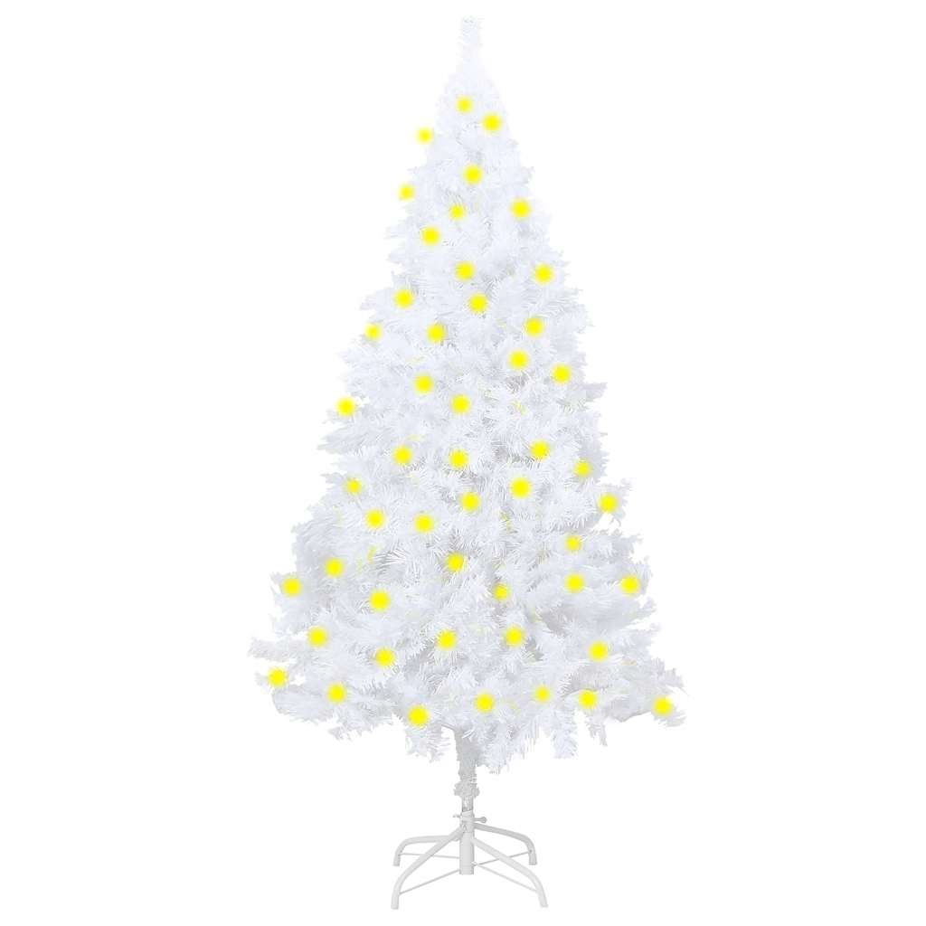 Artificial Pre-lit Christmas Tree with Thick Branches White 180 cm
