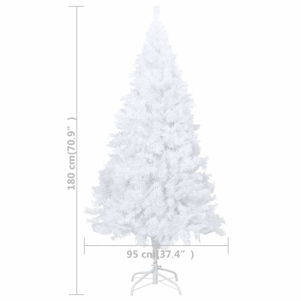 Artificial Pre-lit Christmas Tree Thick Branches White 180 cm