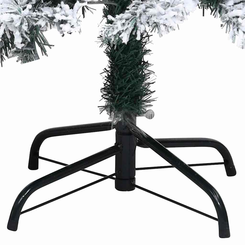 Artificial Pre-lit Christmas Tree with Flocked Snow Green 210cm