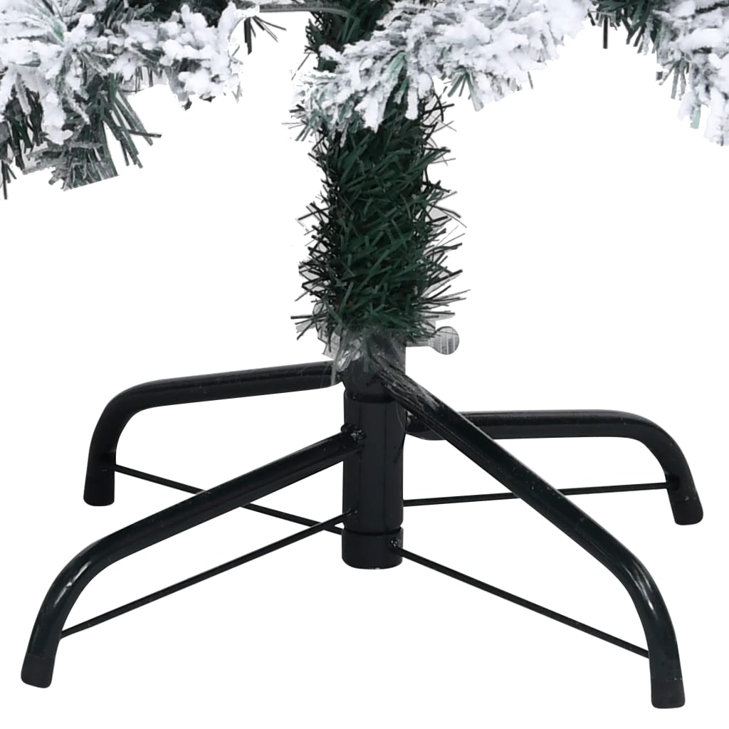 Artificial Pre-lit Christmas Tree with Flocked Snow Green 240 cm
