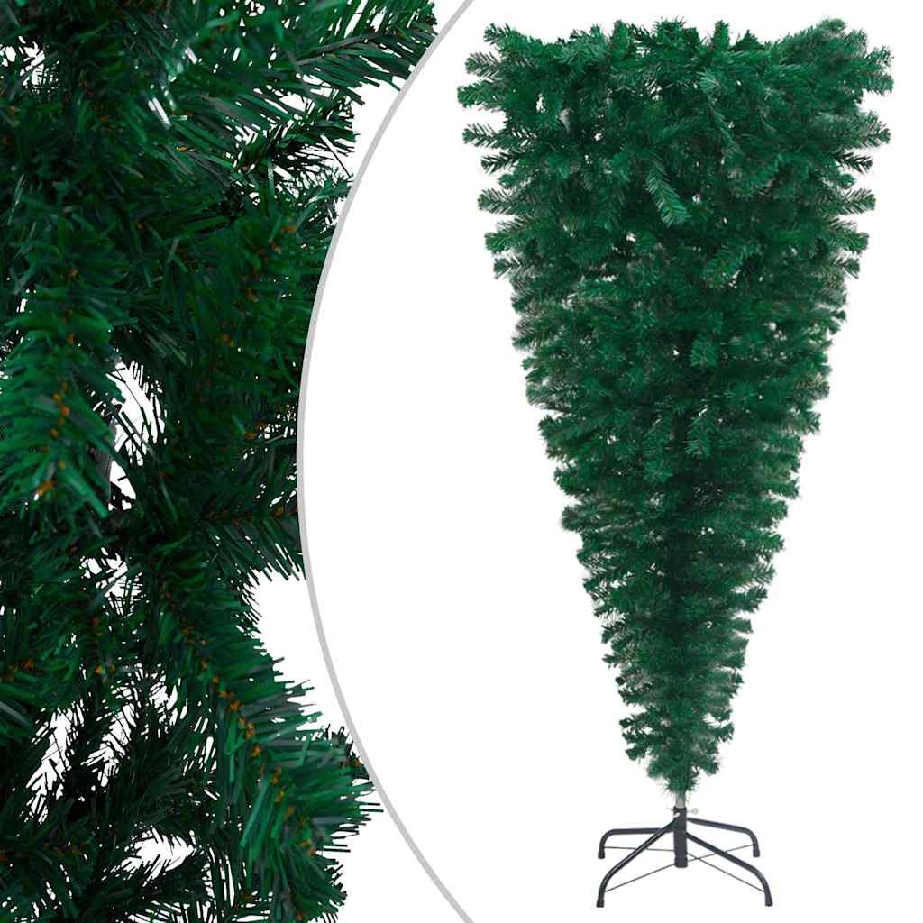 Upside-down Artificial Pre-lit Christmas Tree Green 150 cm