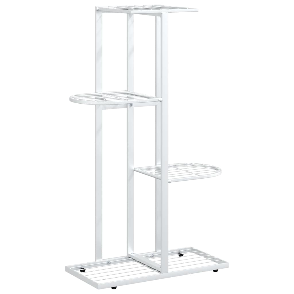 4-Floor Flower Stand 43x22x76 cm White Metal