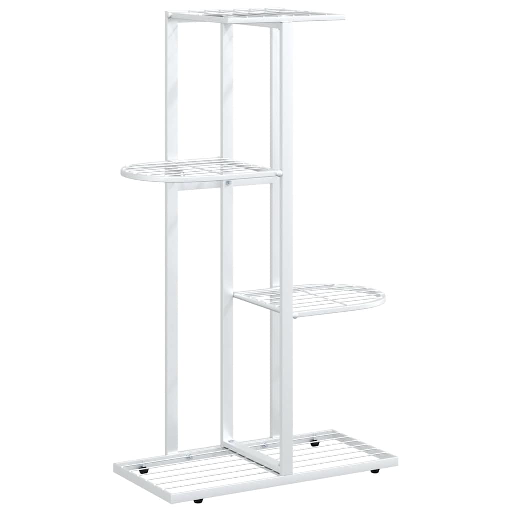 4-Floor Flower Stand 43x22x76 cm White Metal