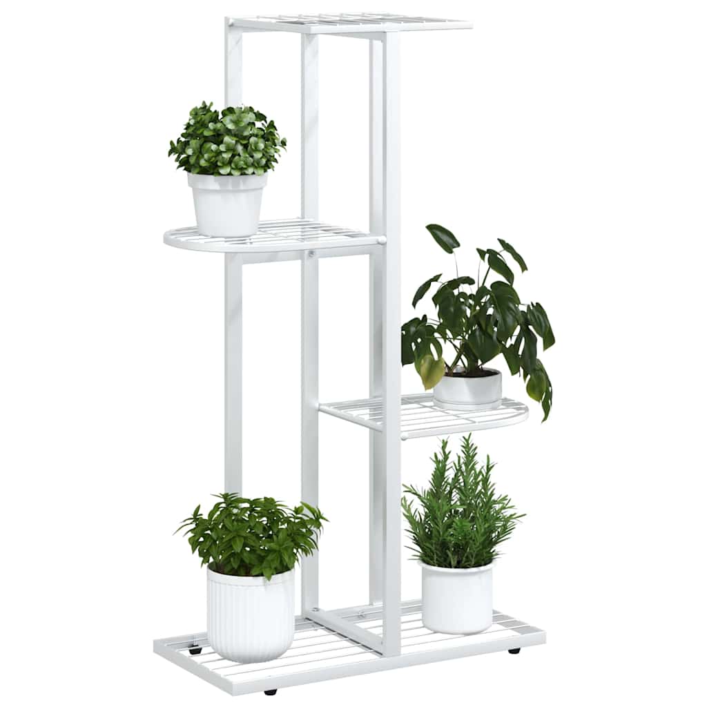 4-Floor Flower Stand 43x22x76 cm White Metal