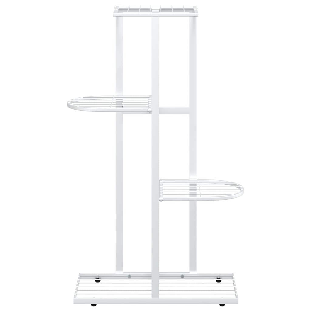 4-Floor Flower Stand 43x22x76 cm White Metal