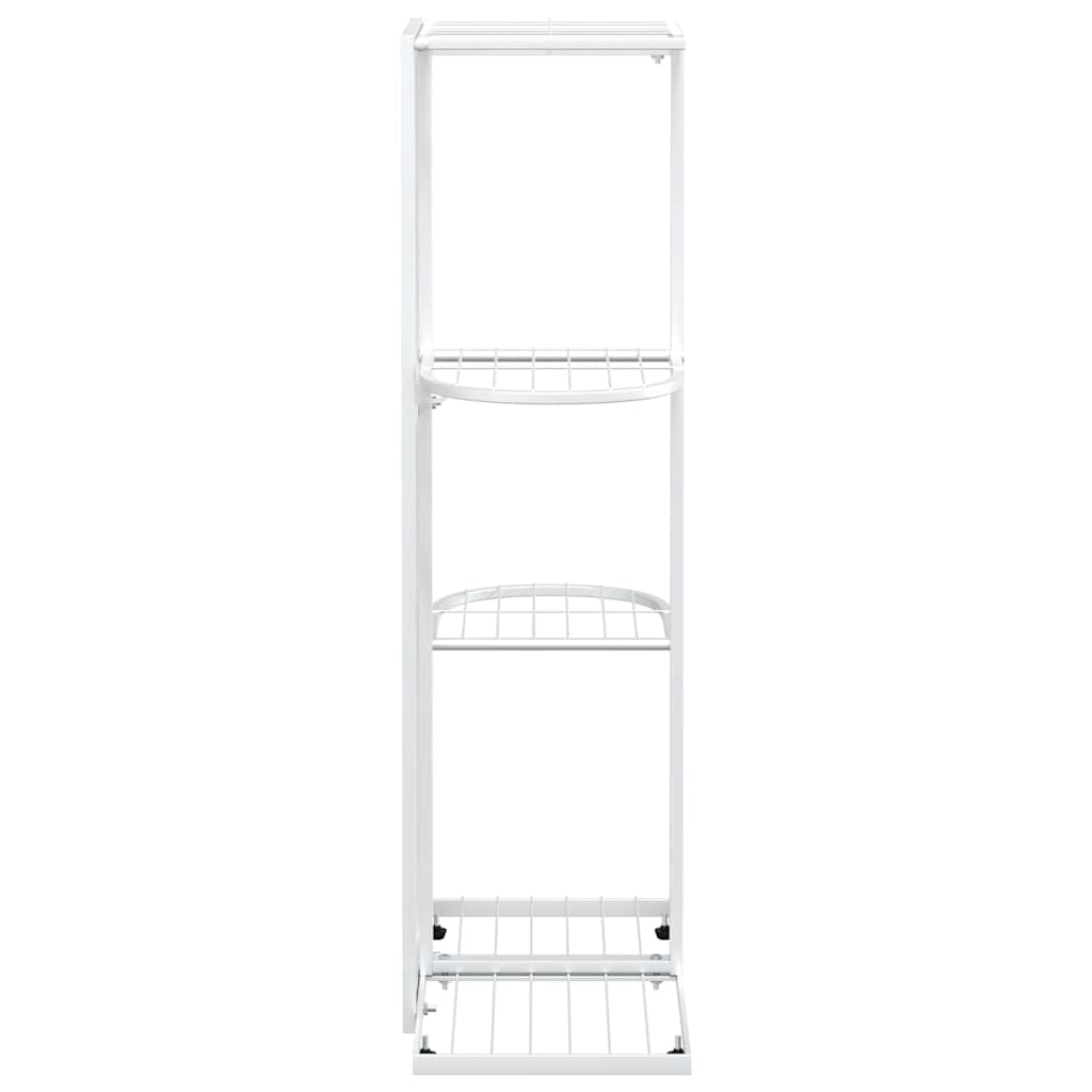 4-Floor Flower Stand 43x22x76 cm White Metal