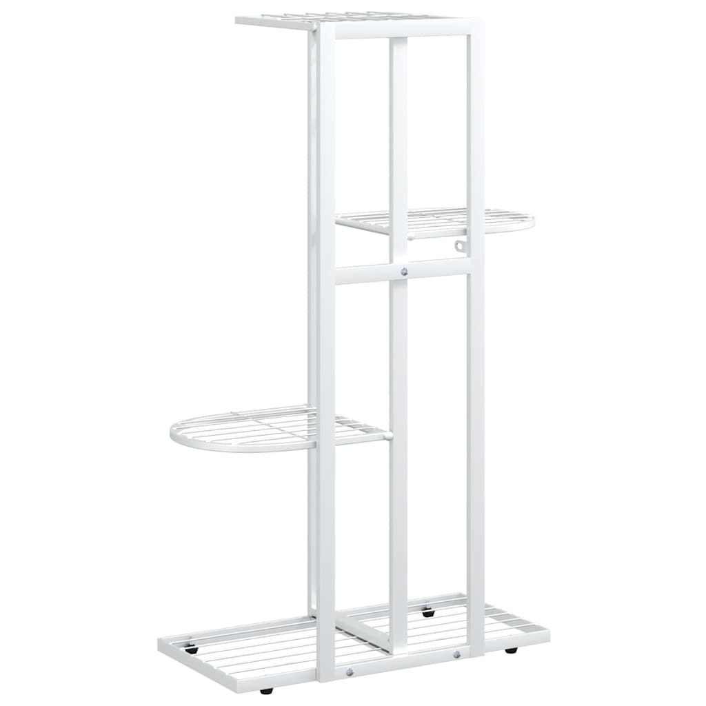 4-Floor Flower Stand 43x22x76 cm White Metal