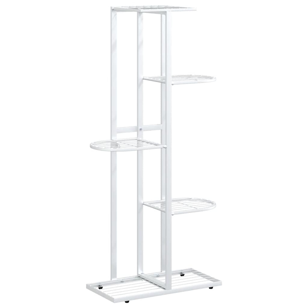 5-Floor Flower Stand 43x22x98 cm White Metal