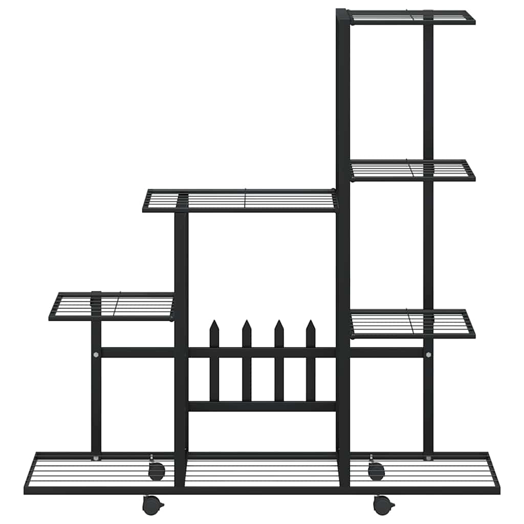 Flower Stand with Wheel 94.5x25x92.5 cm Black Metal