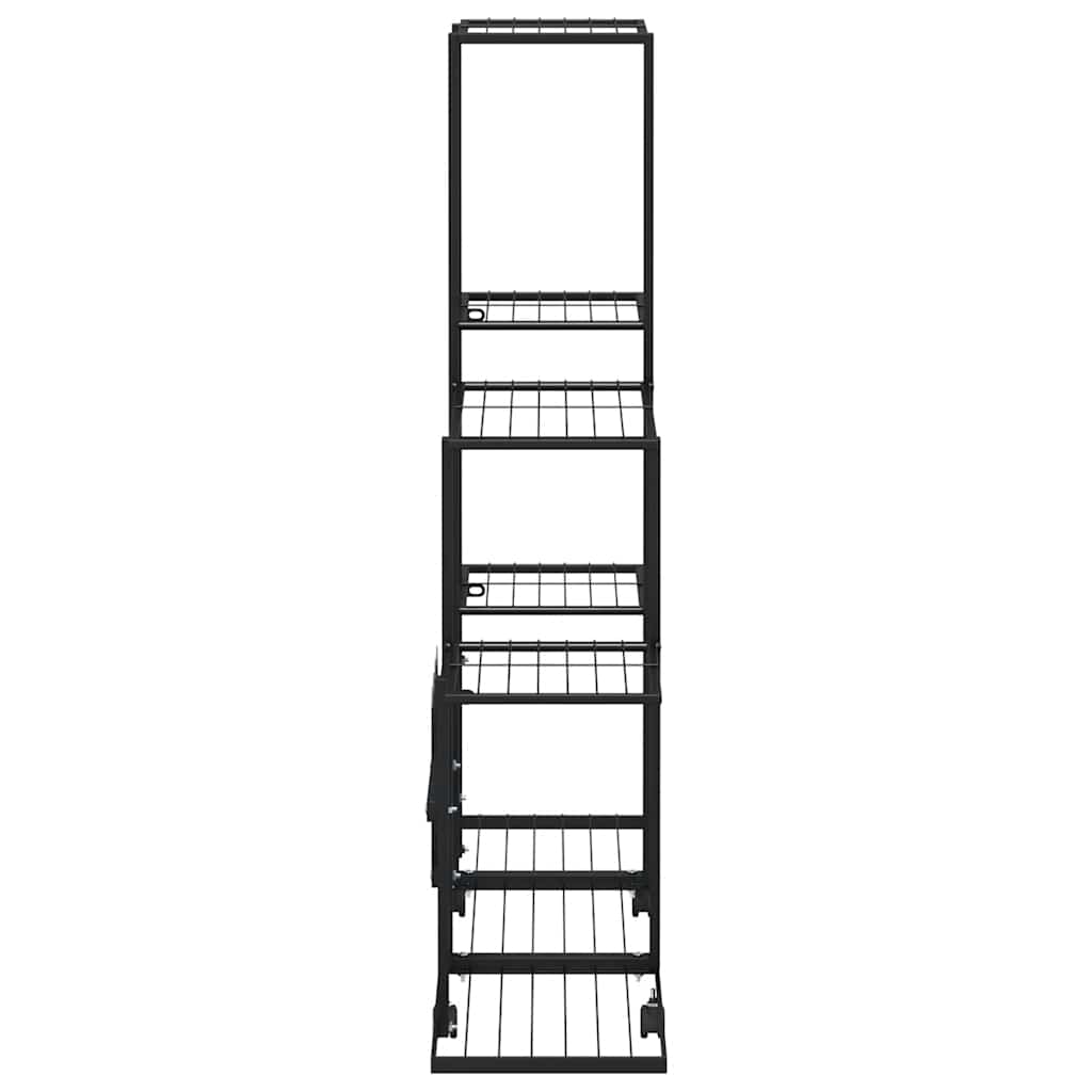 Flower Stand with Wheel 94.5x25x92.5 cm Black Metal
