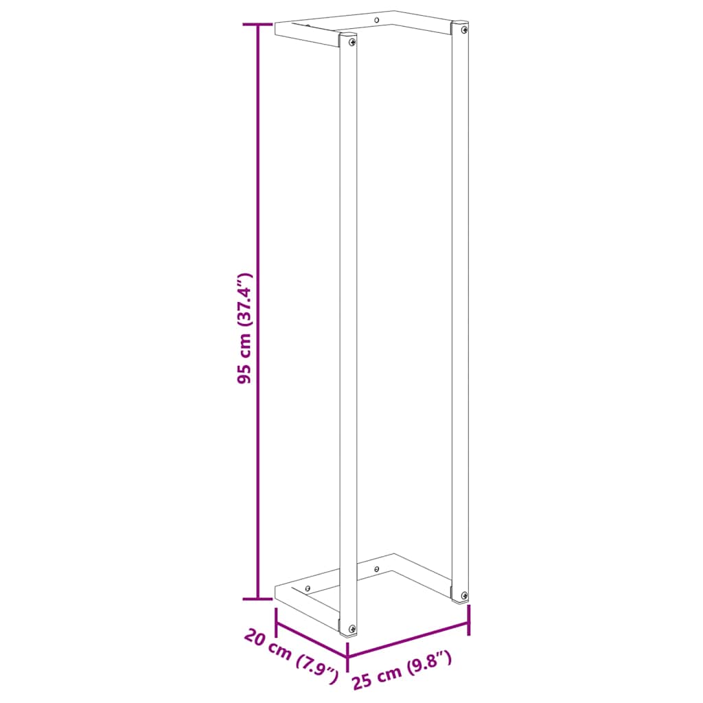Towel Rack White 25x20x95 cm Steel