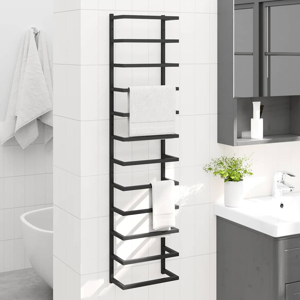 Towel Rack Black 24x12x96 cm Steel
