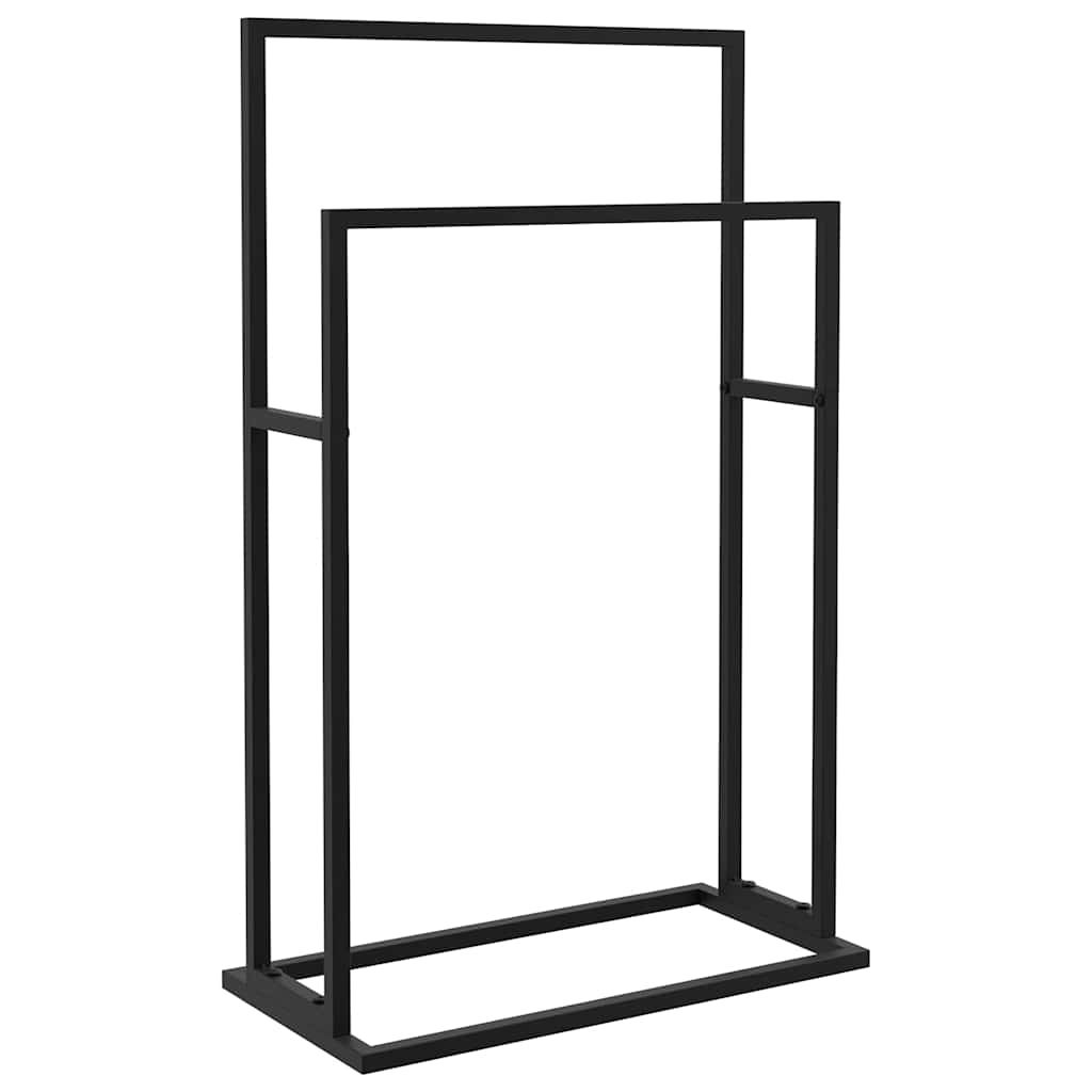 Freestanding Towel Rack Black 48x24x78.5 cm Iron