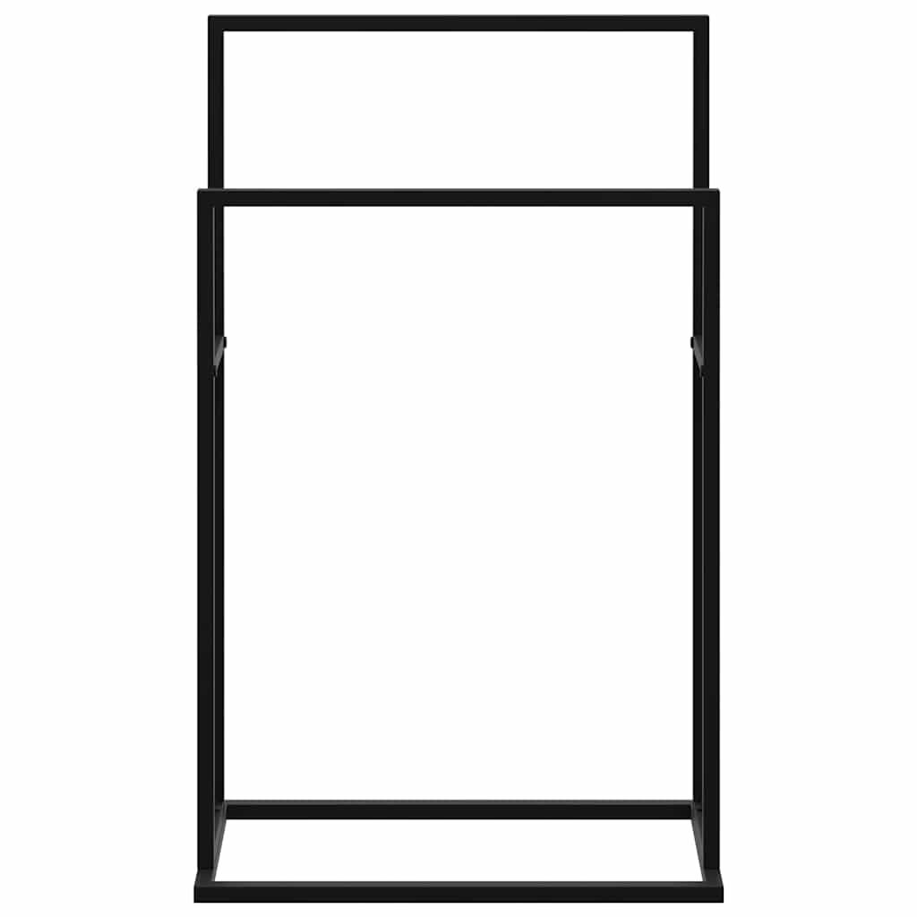 Freestanding Towel Rack Black 48x24x78.5 cm Iron