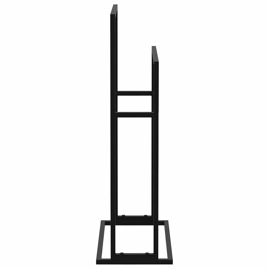 Freestanding Towel Rack Black 48x24x78.5 cm Iron