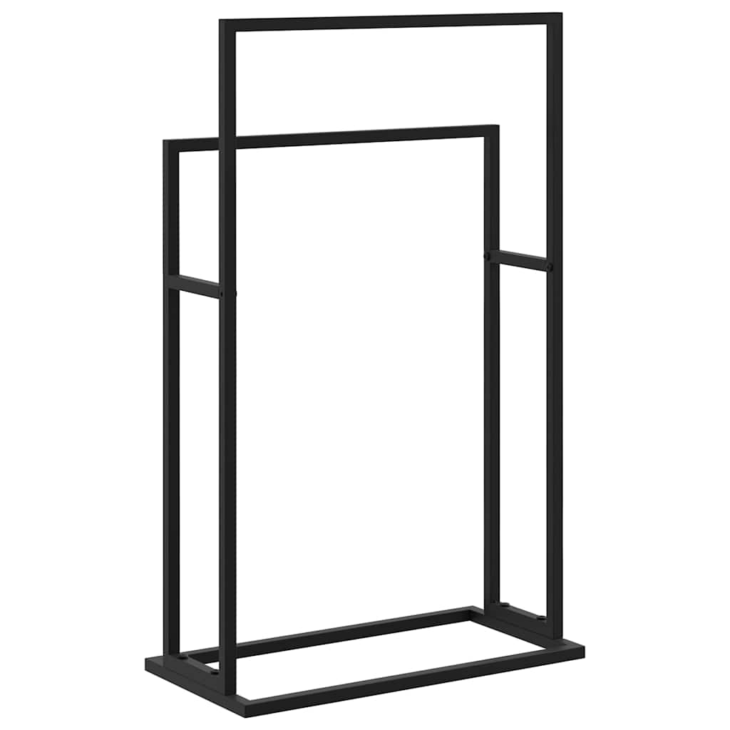 Freestanding Towel Rack Black 48x24x78.5 cm Iron